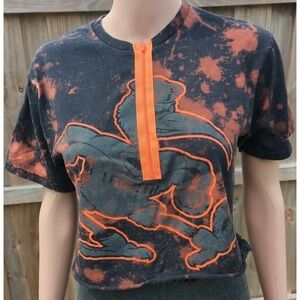 Women's CSG Miami Hurricanes Tye Dye Drop Zipper Neck Custom Crop Shirt‎ Small